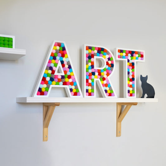 Ponponlu Harf Seti ART Renkli – 3 Harf, 30 cm